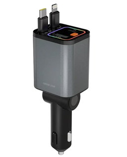 Green Lion Rectractable 65W Car Charger PD 45W - Grey