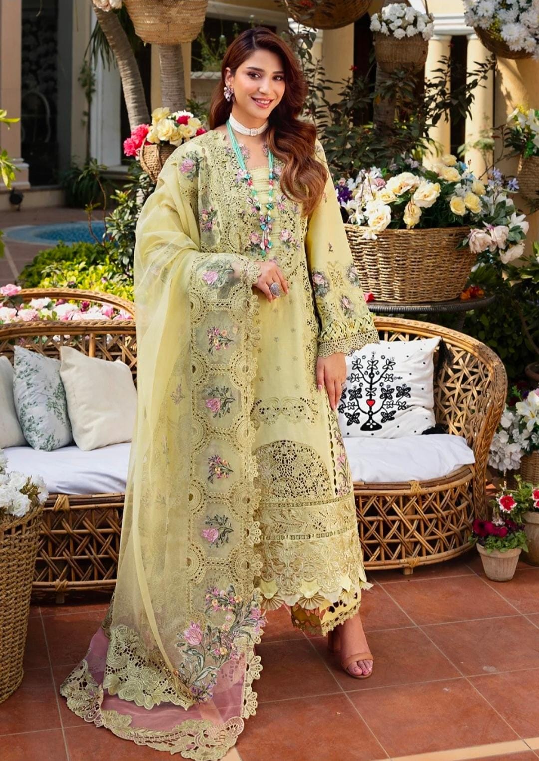 Premium Yellow Cotton Kurti and Dubata 