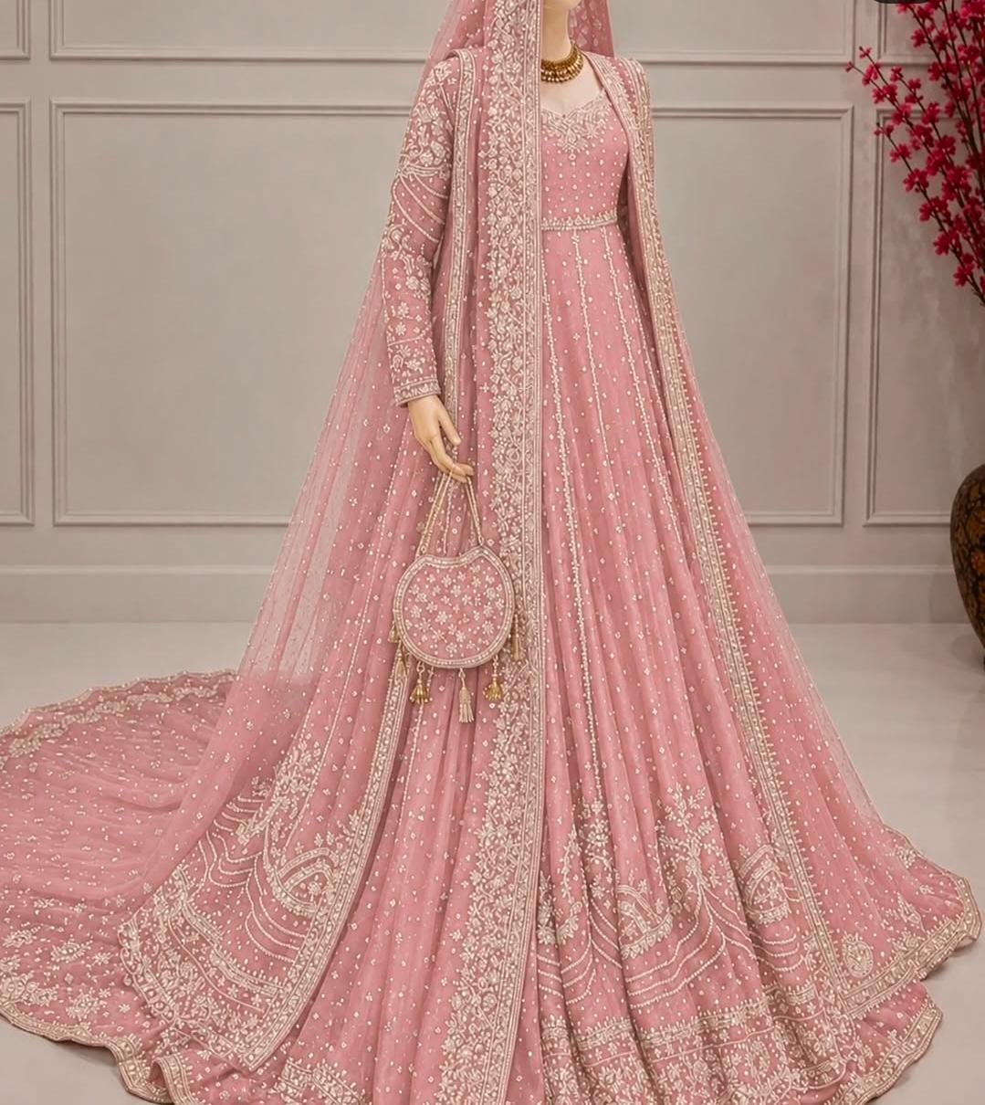Light Charmy Pink Bridal Wear 