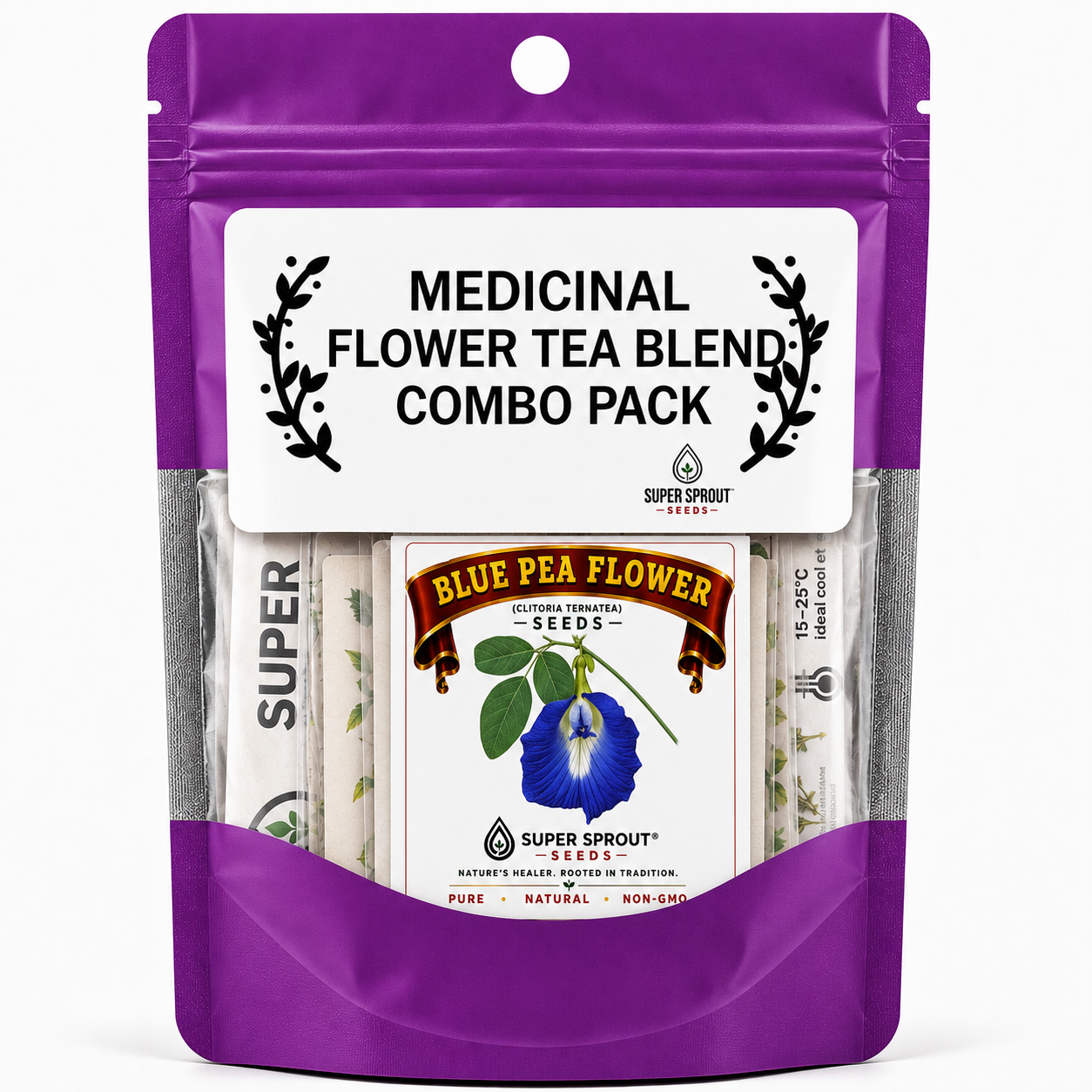 Medicinal and wellness flower tea combo seeds x 6 packs_1
