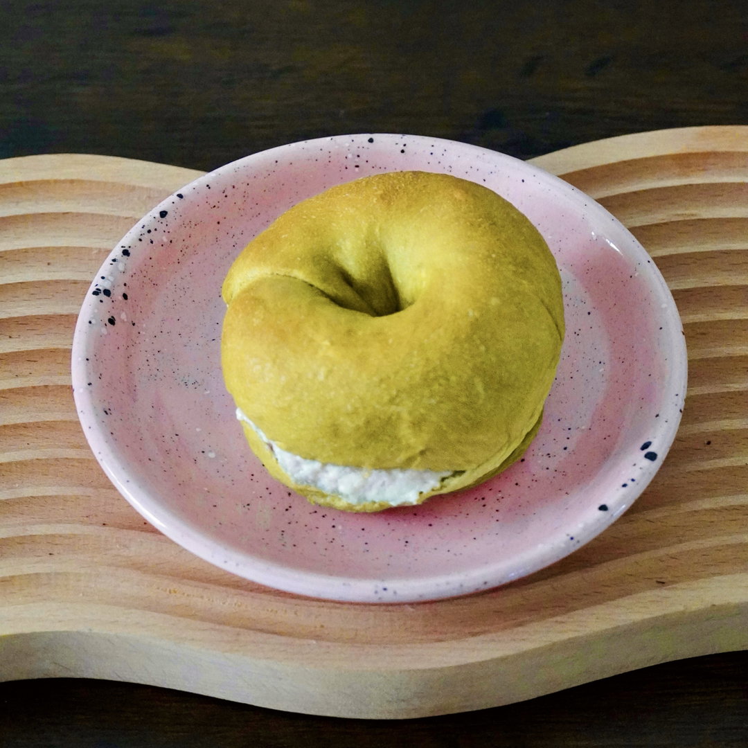 Matcha Strawberry Bagel
