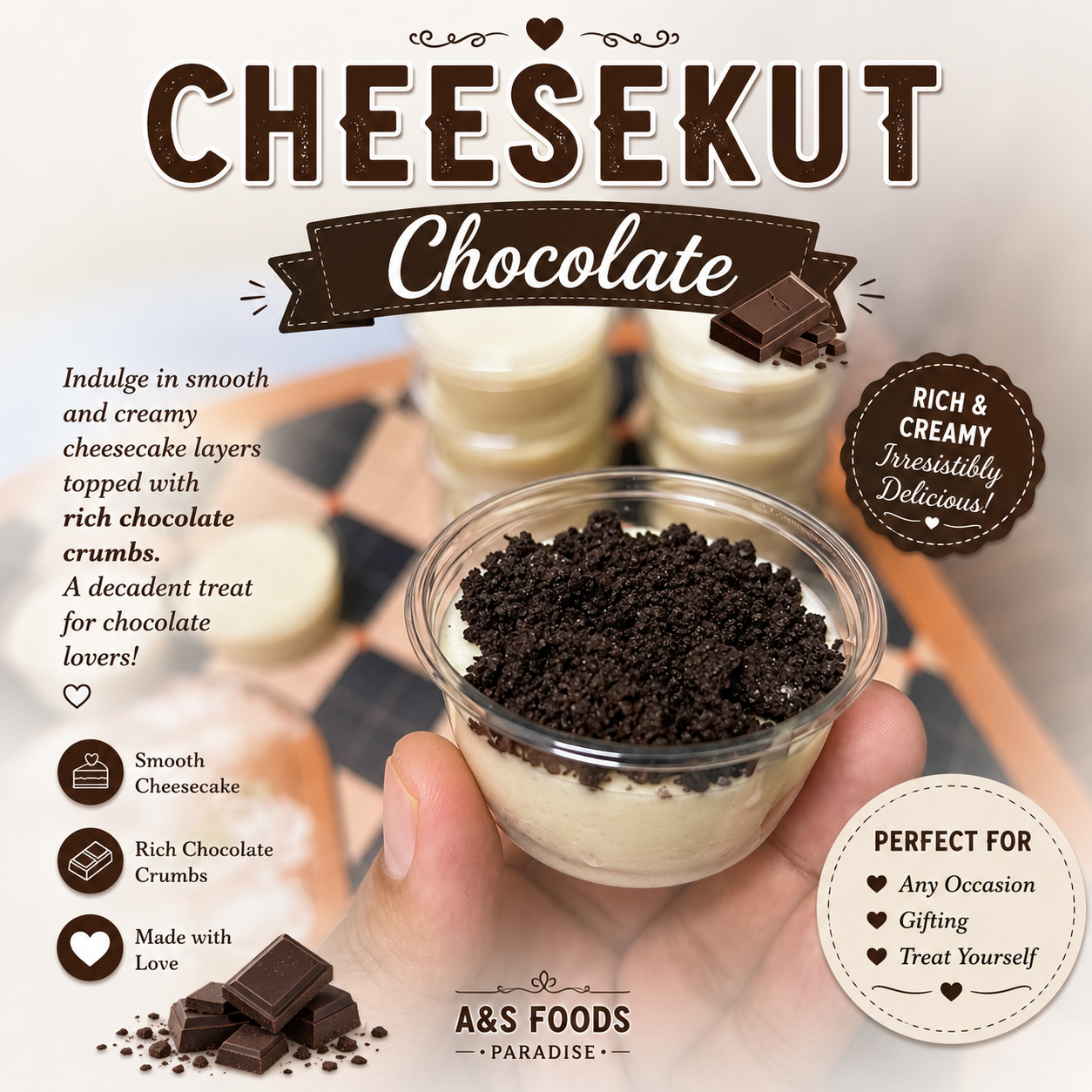 Cheesekut Mini 2oz -Chocolate 