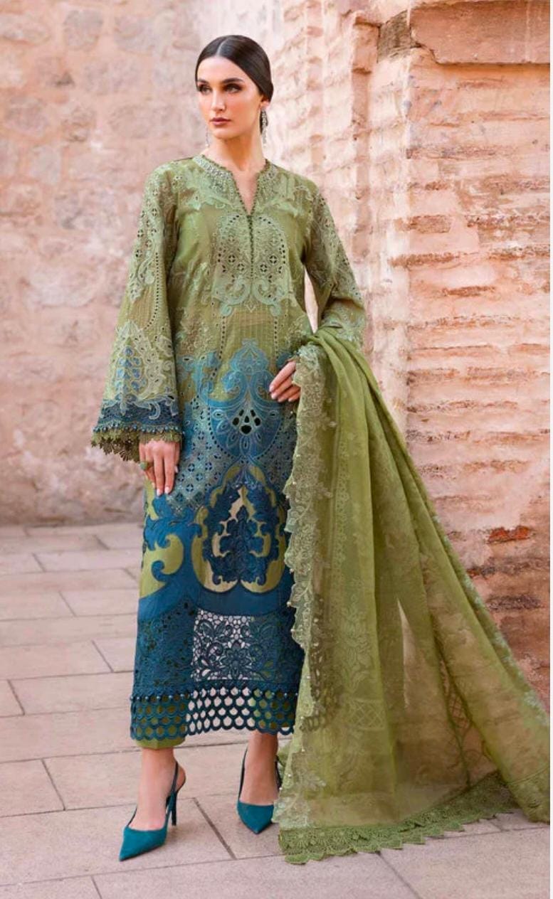 Sea Green 3PC Cotton Classic Wear