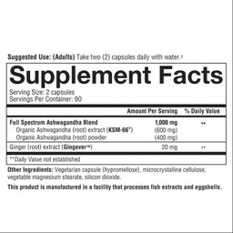 Youtheory - Ashwagandha 1000 mg, 180 Vegetarian Capsules