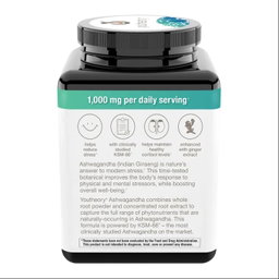 Youtheory - Ashwagandha 1000 mg, 180 Vegetarian Capsules