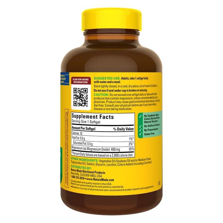 Nature Made - Extra Strength Magnesium 400 mg, 180 Softgels_1