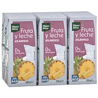 HiperDino fruta y leche atlántico 6 x 20 cl