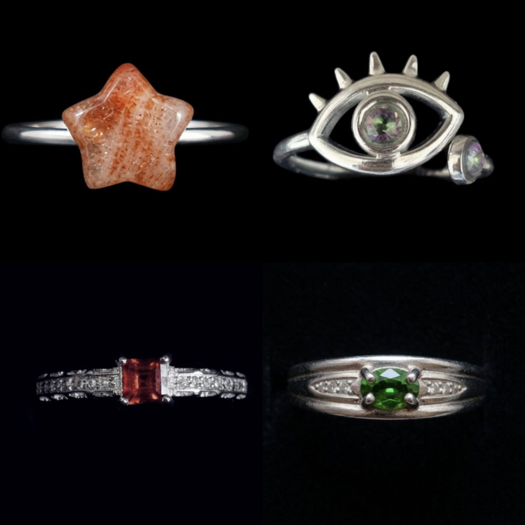 Natural stone rings