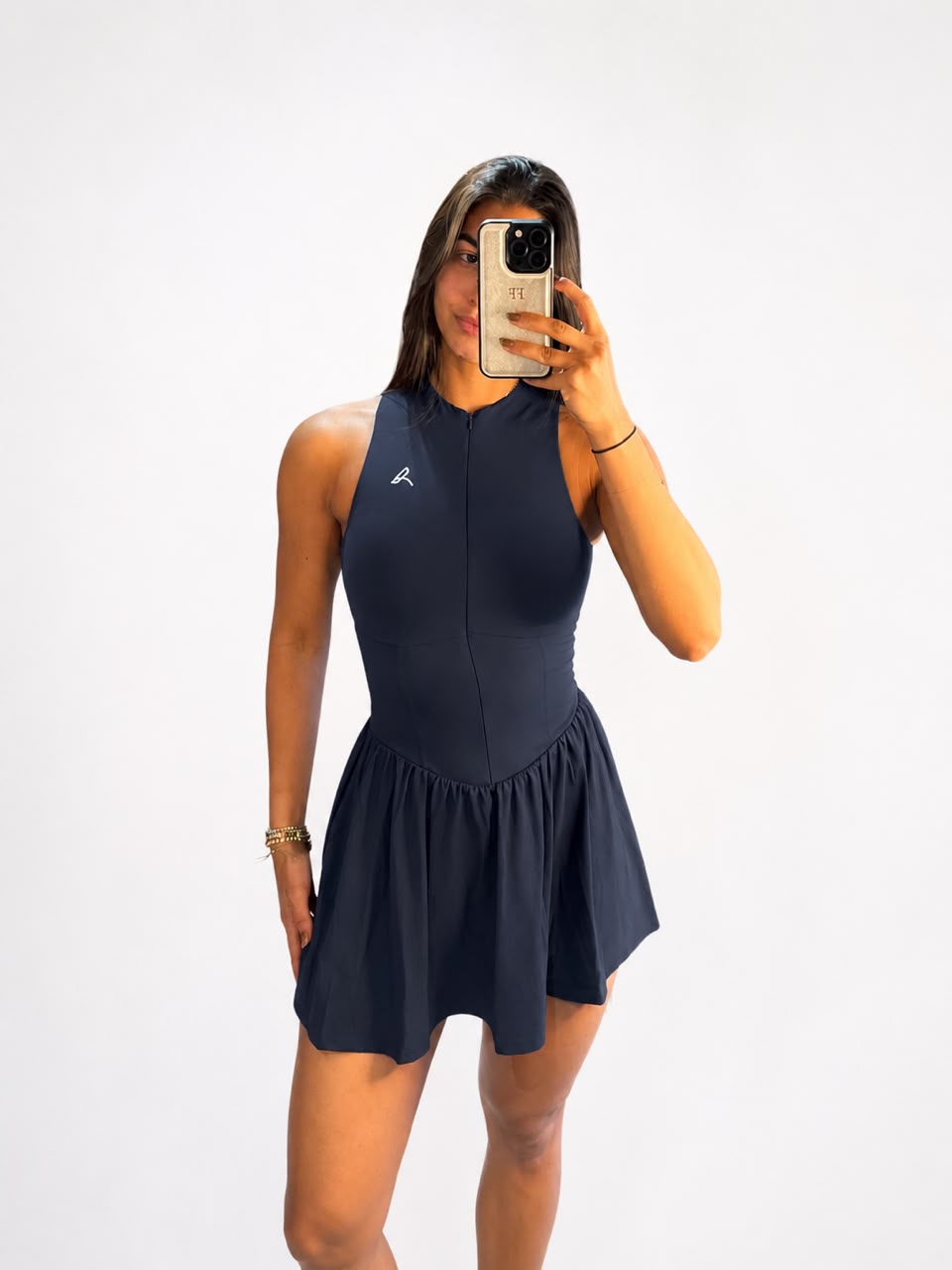 Vestido azul tummy-control