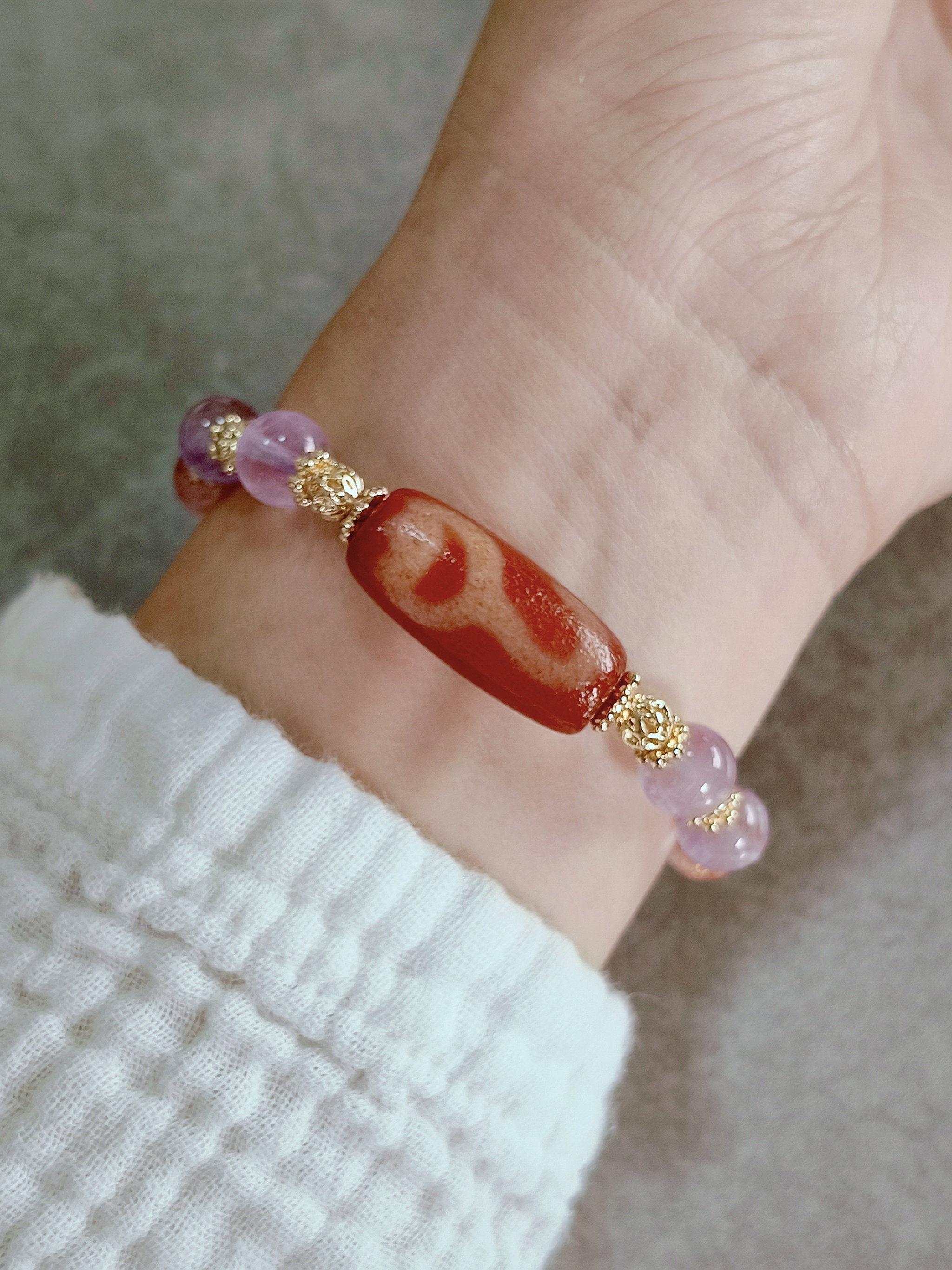 Aged Red Lotus Bracelet_4