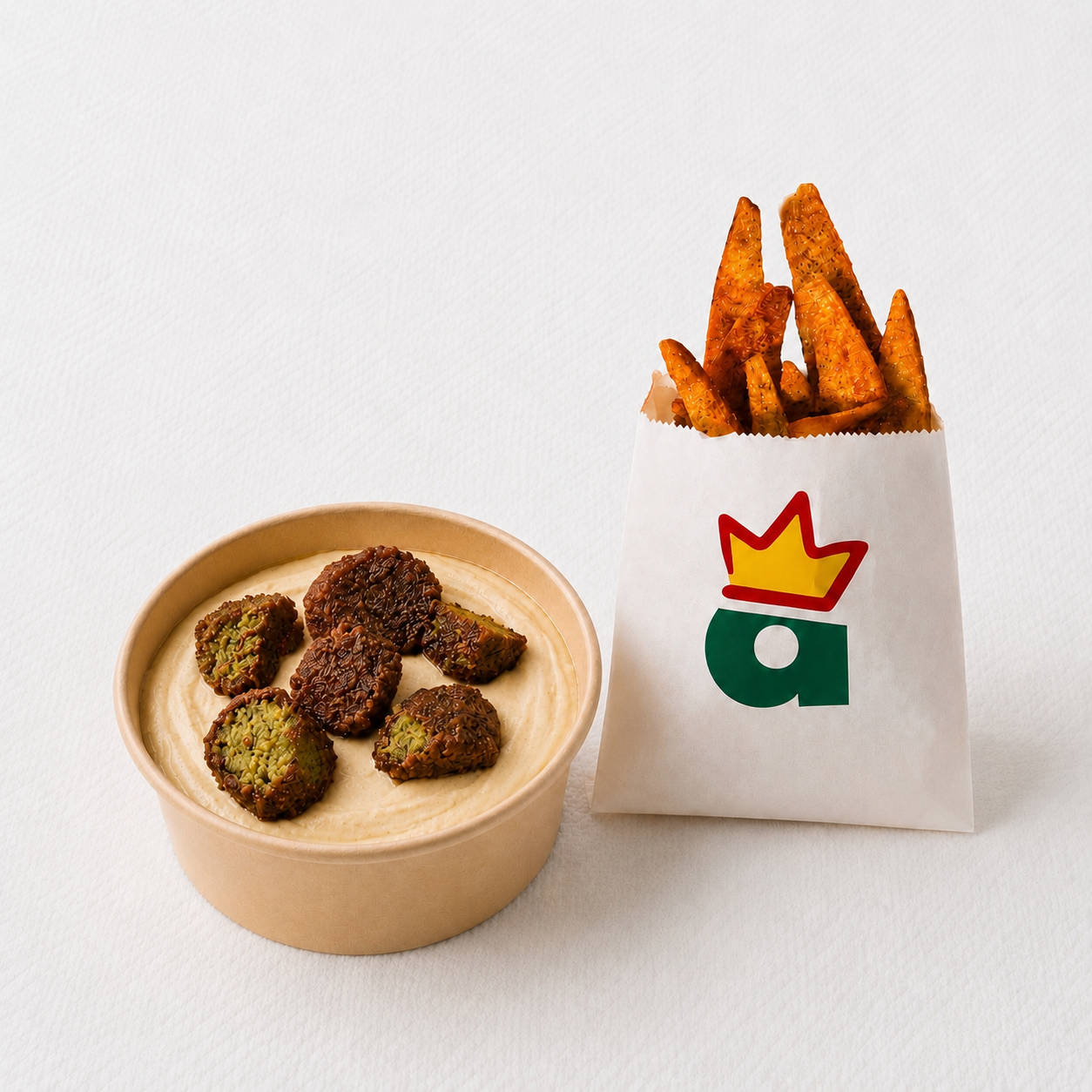 Hummus Mini Bowl + Topping Falafel + Pita Chips_0