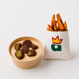Hummus Mini Bowl + Topping Falafel + Pita Chips