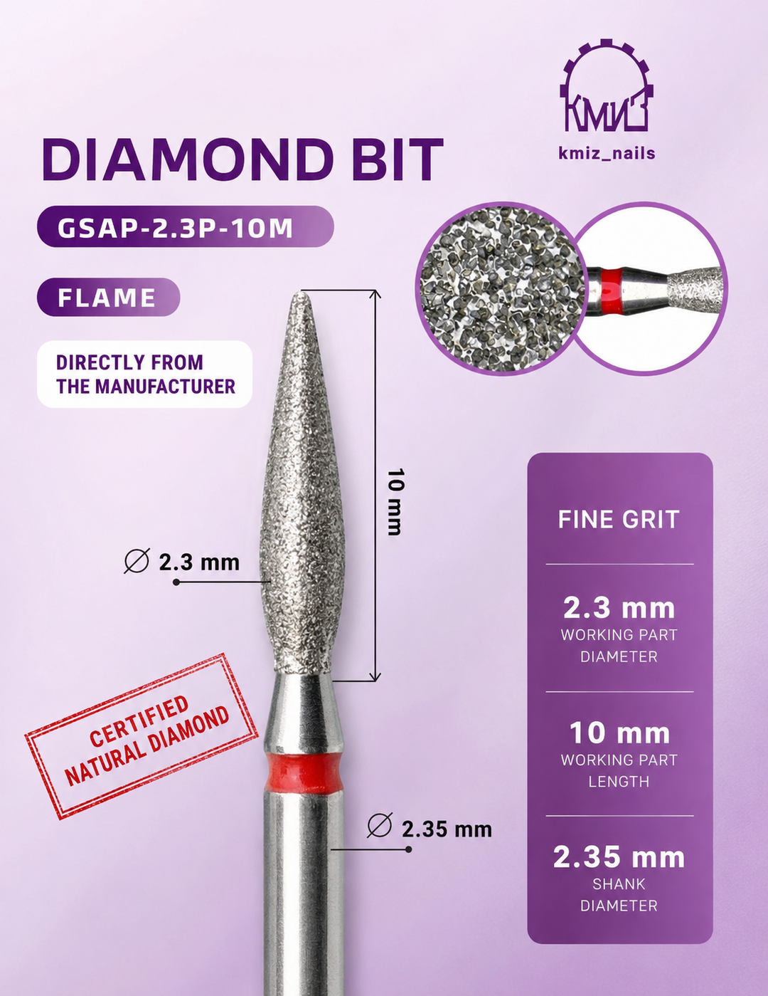 Diamond bits Flame Red size 2.1