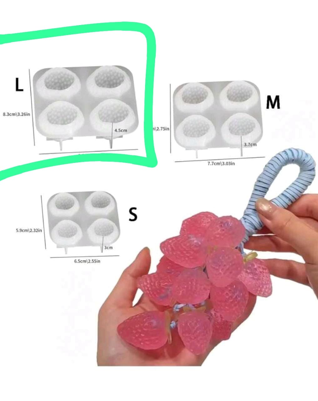 Molde fresa 4 cavidades _1