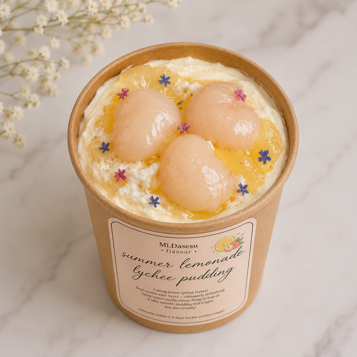 Summer Lemonade Lychee Pudding