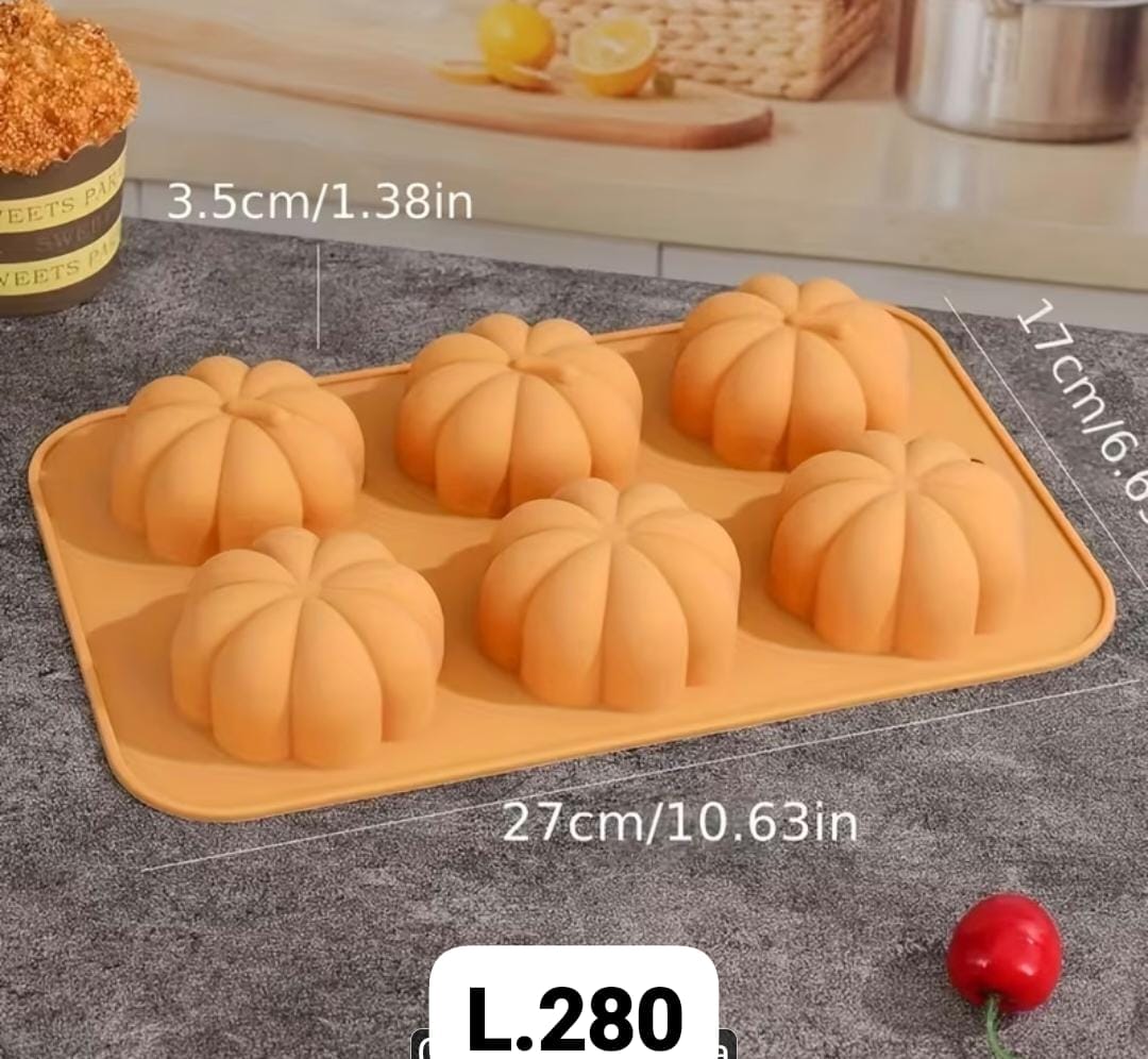 Molde 6 cavidades calabaza 