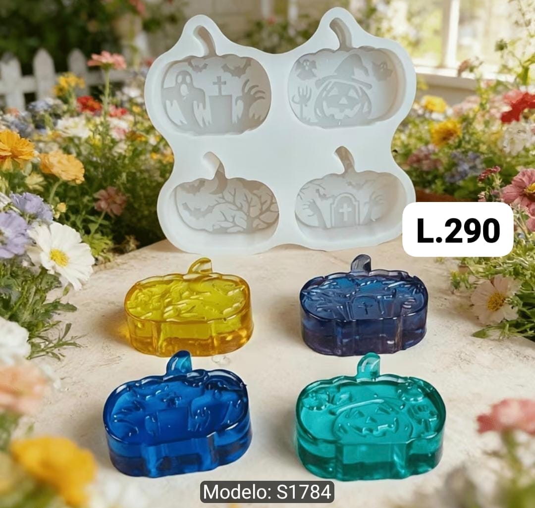 Molde de 4 calabazas con detalles