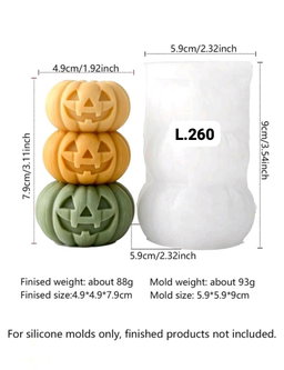 Molde calabaza 3 niveles con caras