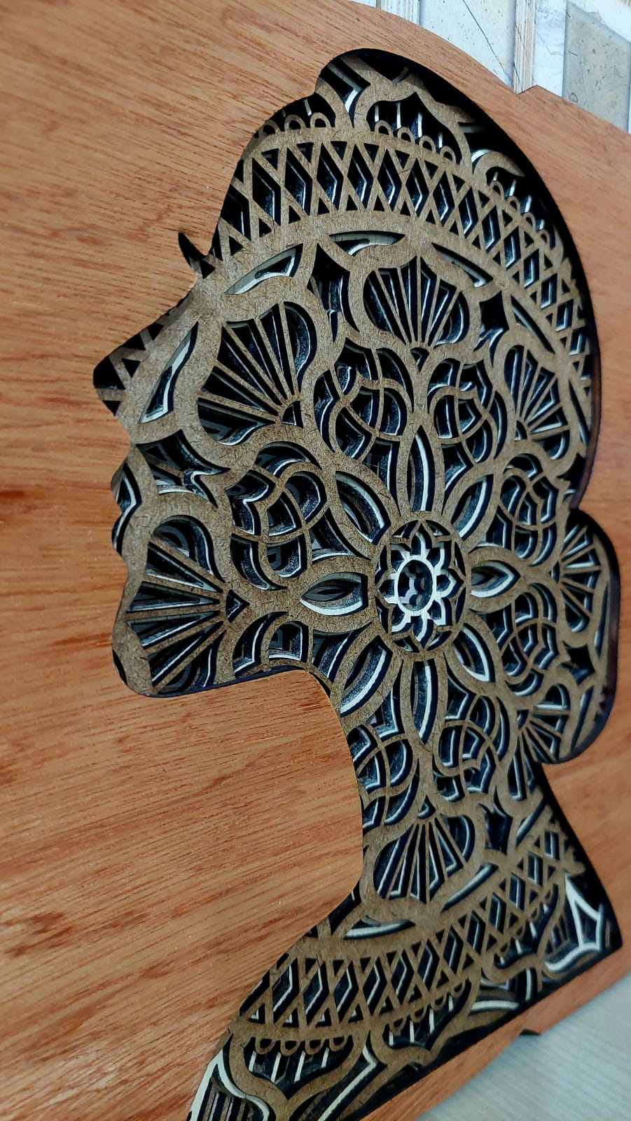 Sophisticated mandala lady layered art_1