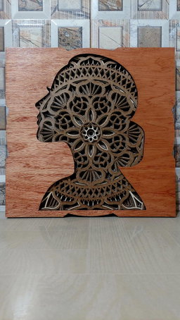 Sophisticated mandala lady layered art