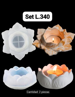 Set de 2 moldes flor loto