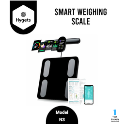 Hygets N3 Smart Body Composition Weighing Scale (8-Electrode Full-Body) – Handle Screen + Printable Report