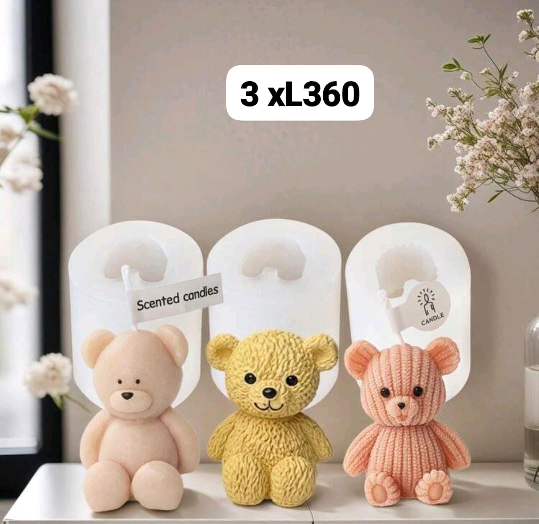 Set 3 molde mini oso