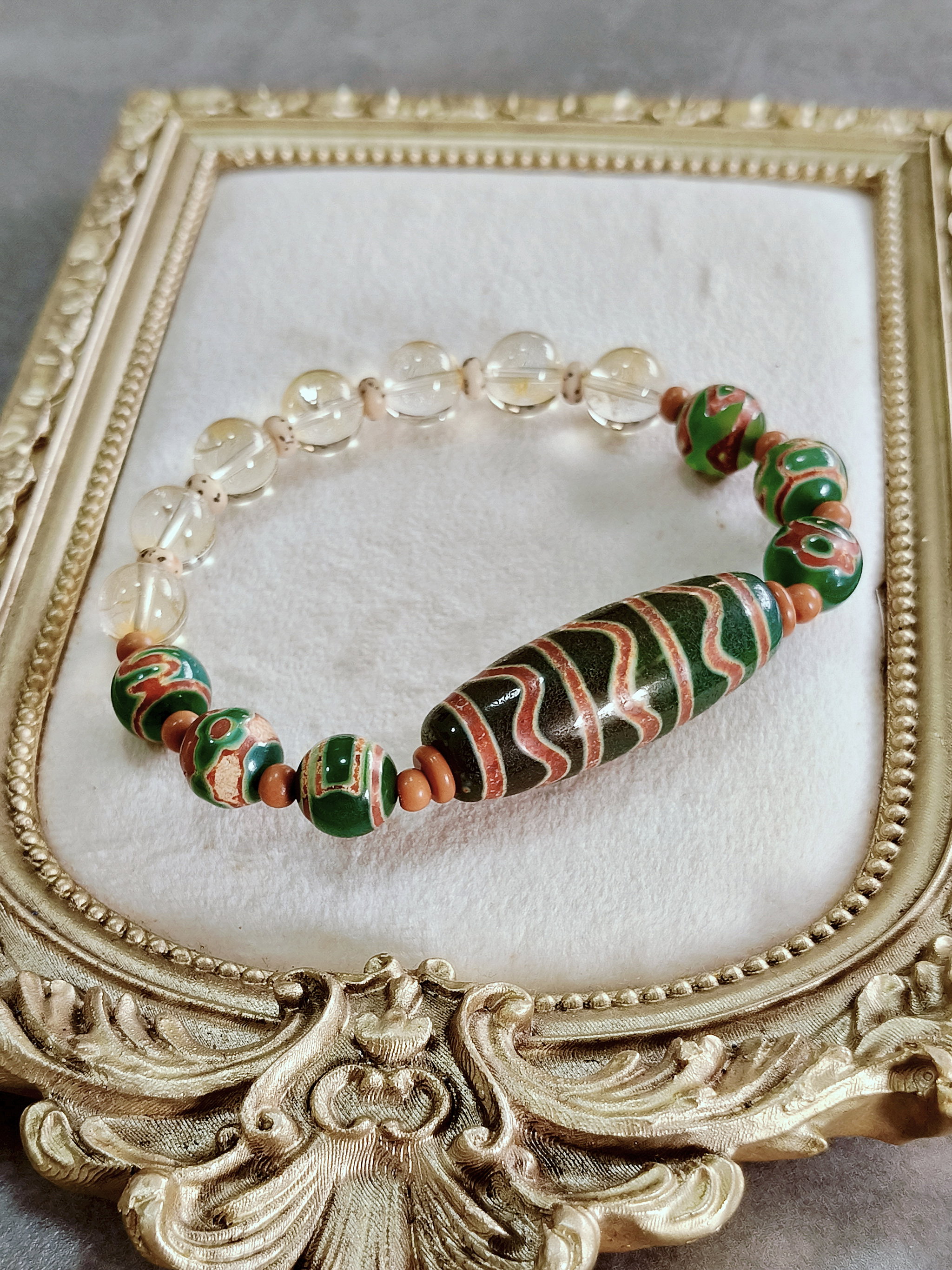 Green Triple Water Wave × 4 Lines Bracelet_1