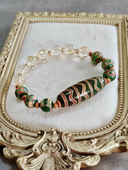 Green Triple Water Wave × 4 Lines Bracelet