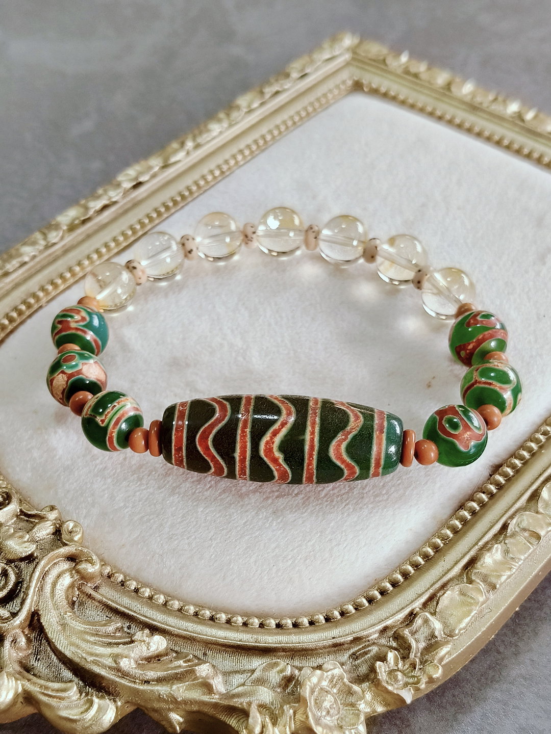 Green Triple Water Wave × 4 Lines Bracelet