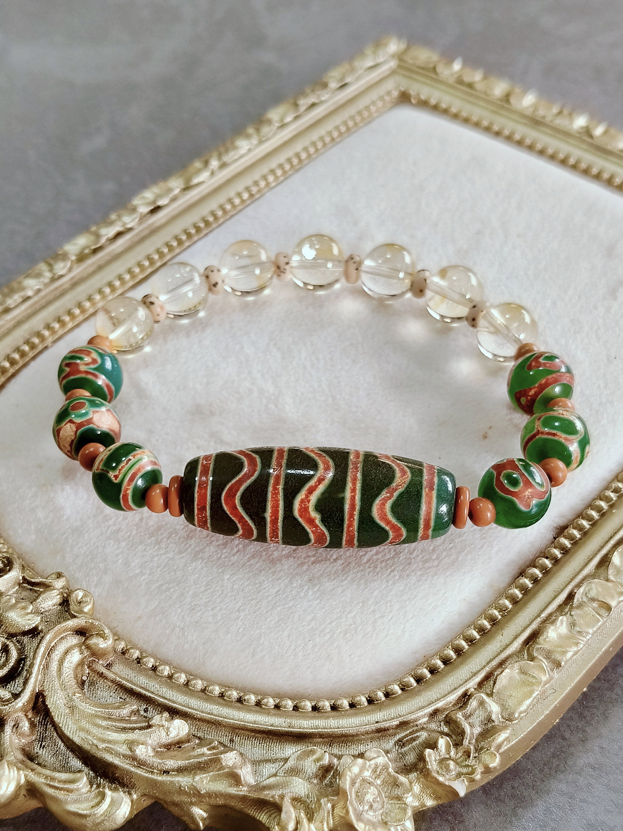Green Triple Water Wave × 4 Lines Bracelet_0