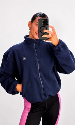 Chaqueta fluffy azul oscuro