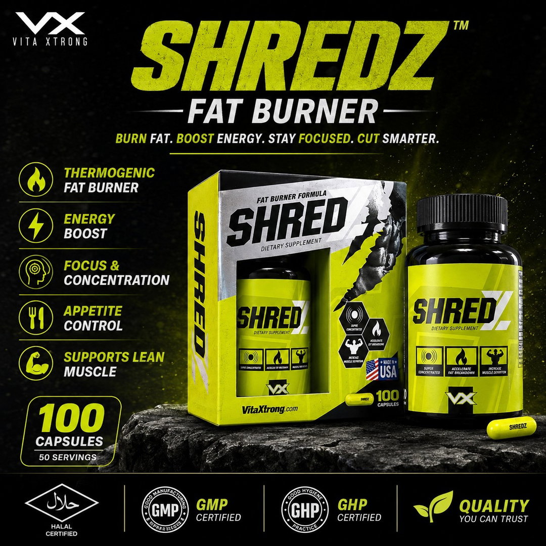 VITAXTRONG™ SHREDZ (100 Capsules) | Advanced Thermogenic Fat Burner with Natural Caffeine • Energy, Focus & Cutting Support [VX]