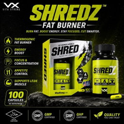 VITAXTRONG™ SHREDZ (100 Capsules) | Advanced Thermogenic Fat Burner with Natural Caffeine • Energy, Focus & Cutting Support [VX]