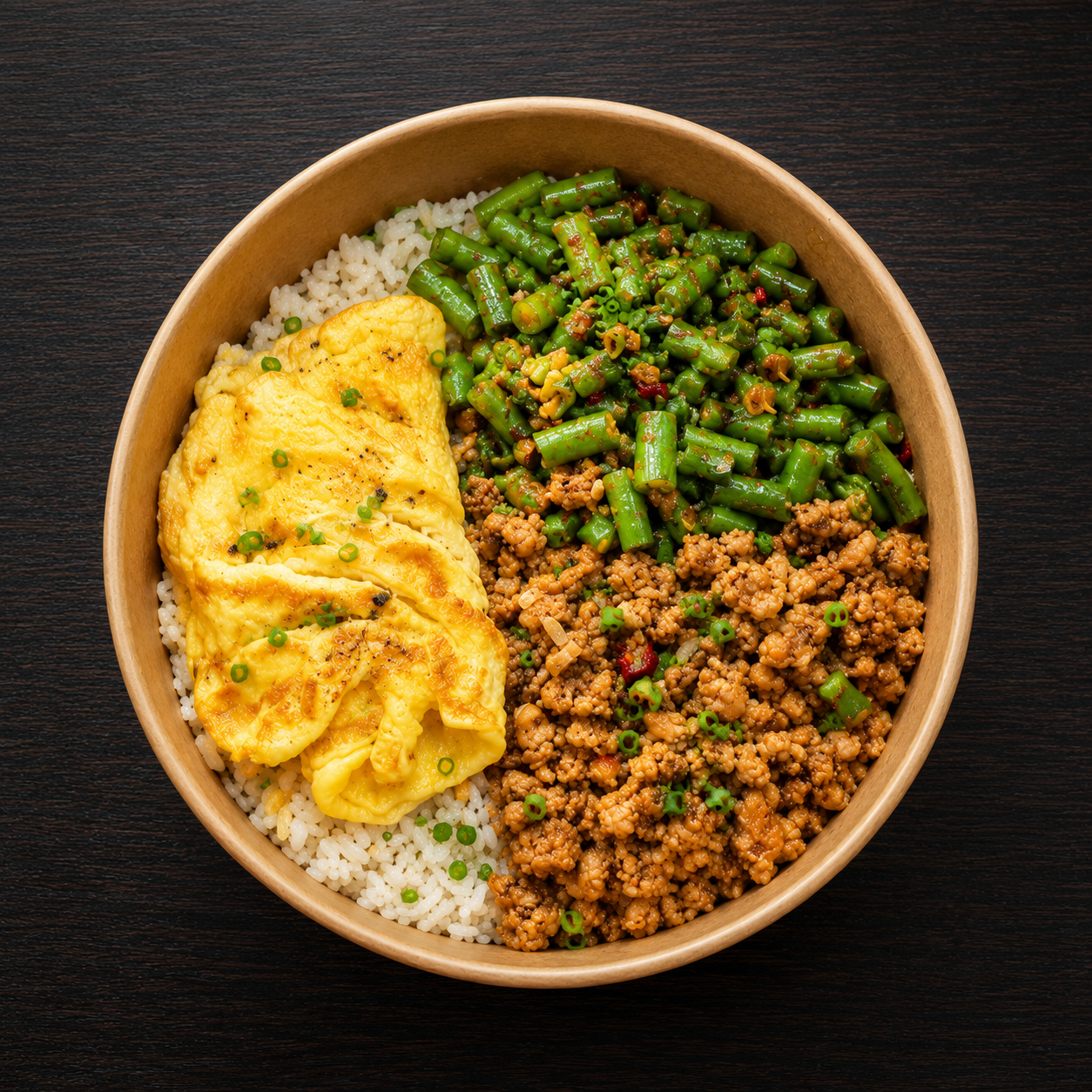 Thai Chicken Basil w/ Long Beans & Omelette