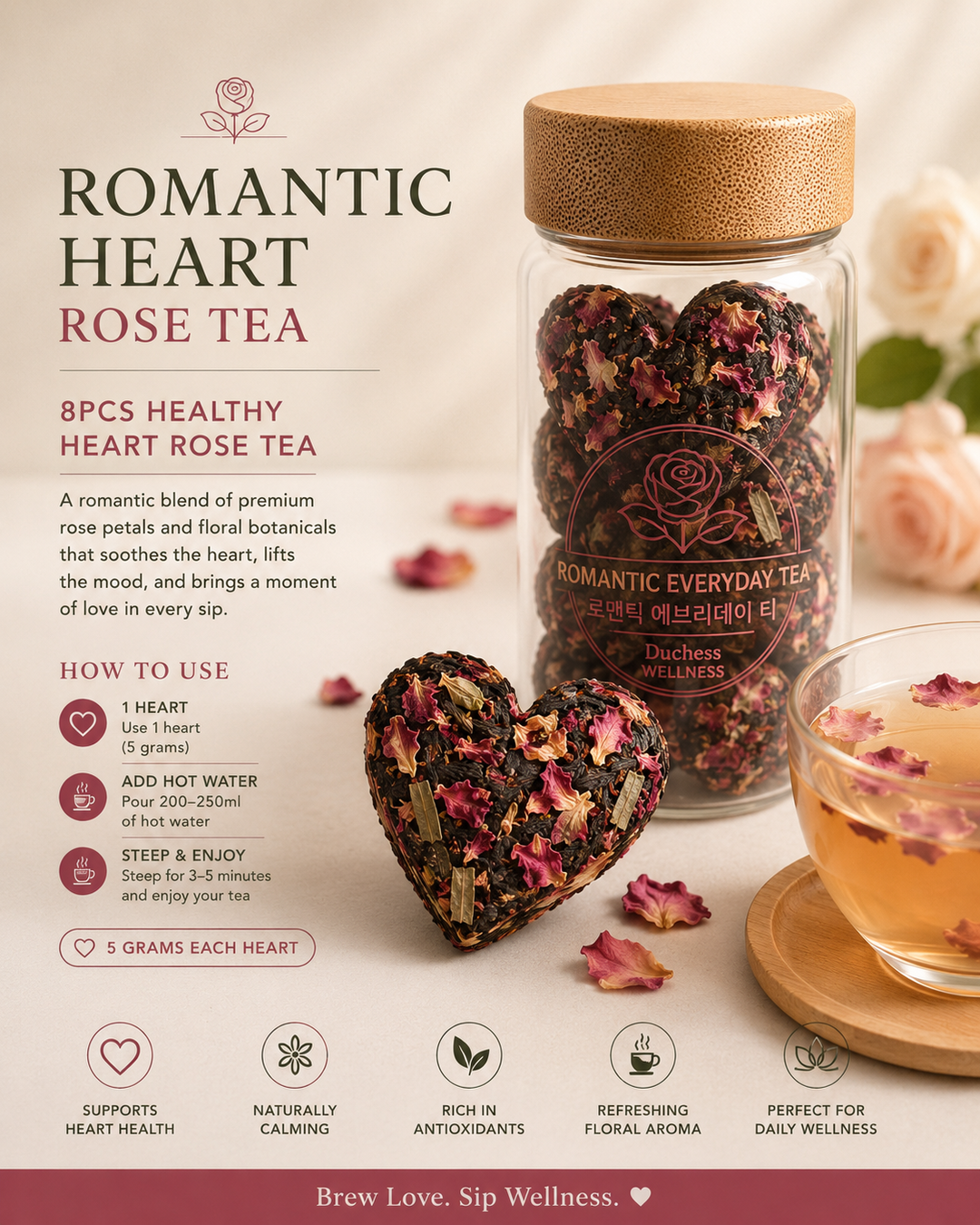 ROSE TEA : Romantic Healthy Heart ♥️ 