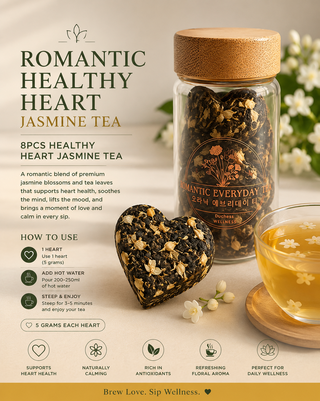 JASMINE TEA : Romantic Healthy Heart. 🤍
