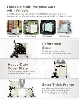 FOLDABLE SHOPPING TROLLEY WITH LID 