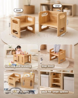 Montessori Wooden Chair & Table Set 