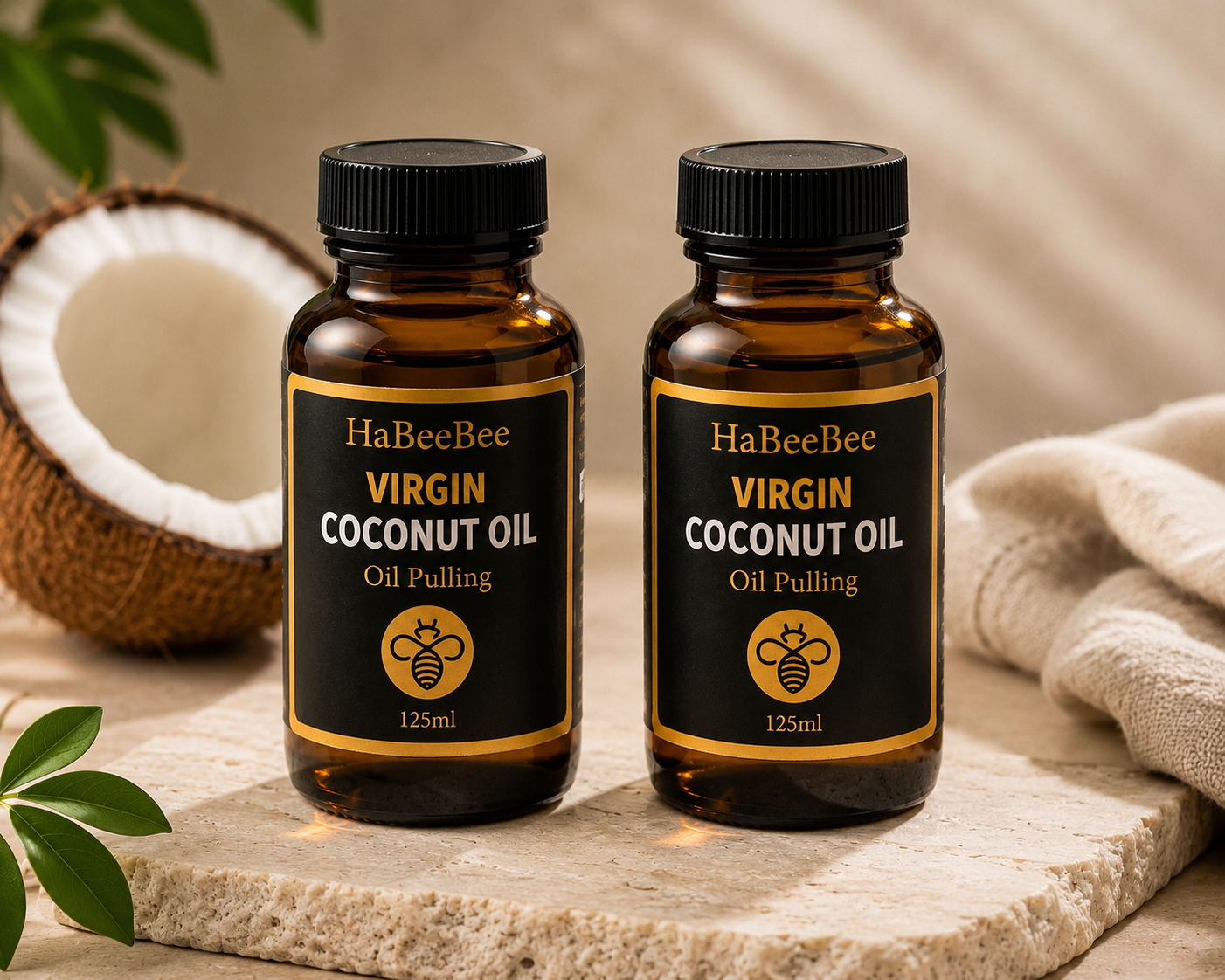 HaBeeBee Virgin Coconut Oil  Cold-Pressed & Unrefined for Oil Pulling_3