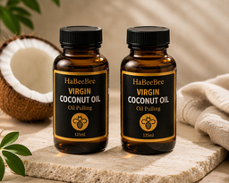 HaBeeBee Virgin Coconut Oil  Cold-Pressed & Unrefined for Oil Pulling