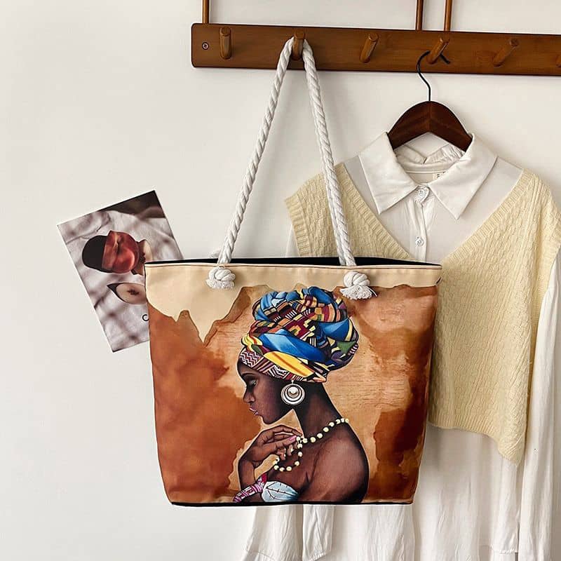Grand Sac Cabas Afro Chic – Élégance & Authenticité_0