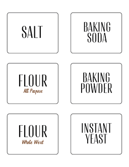 Baking Pantry Labels