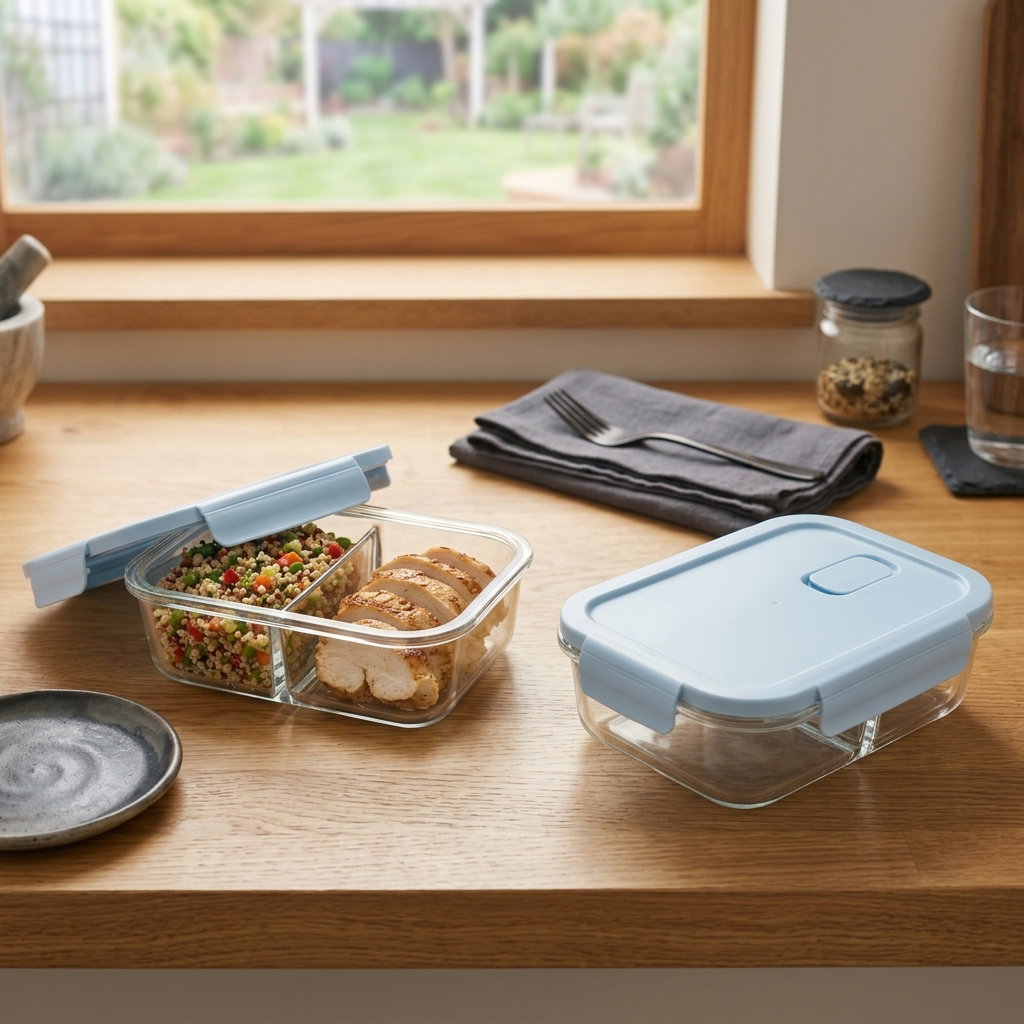 Compartment glass bento box