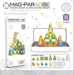 35-Piece Magnetic Building Tiles Set