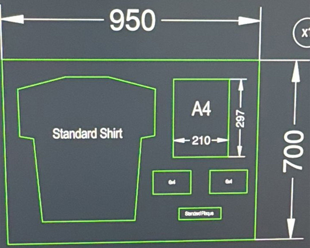 950x700mm shirt, a4, 4 6x4s and tb