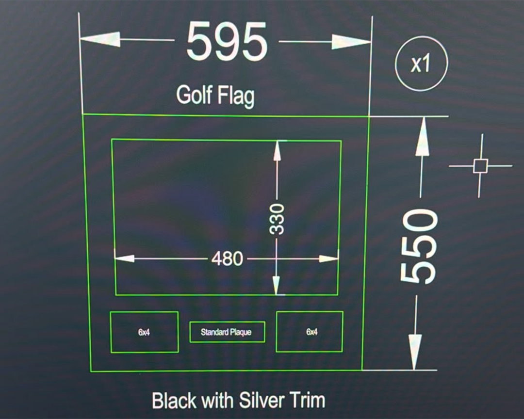 595x550mm Golf Flag frame