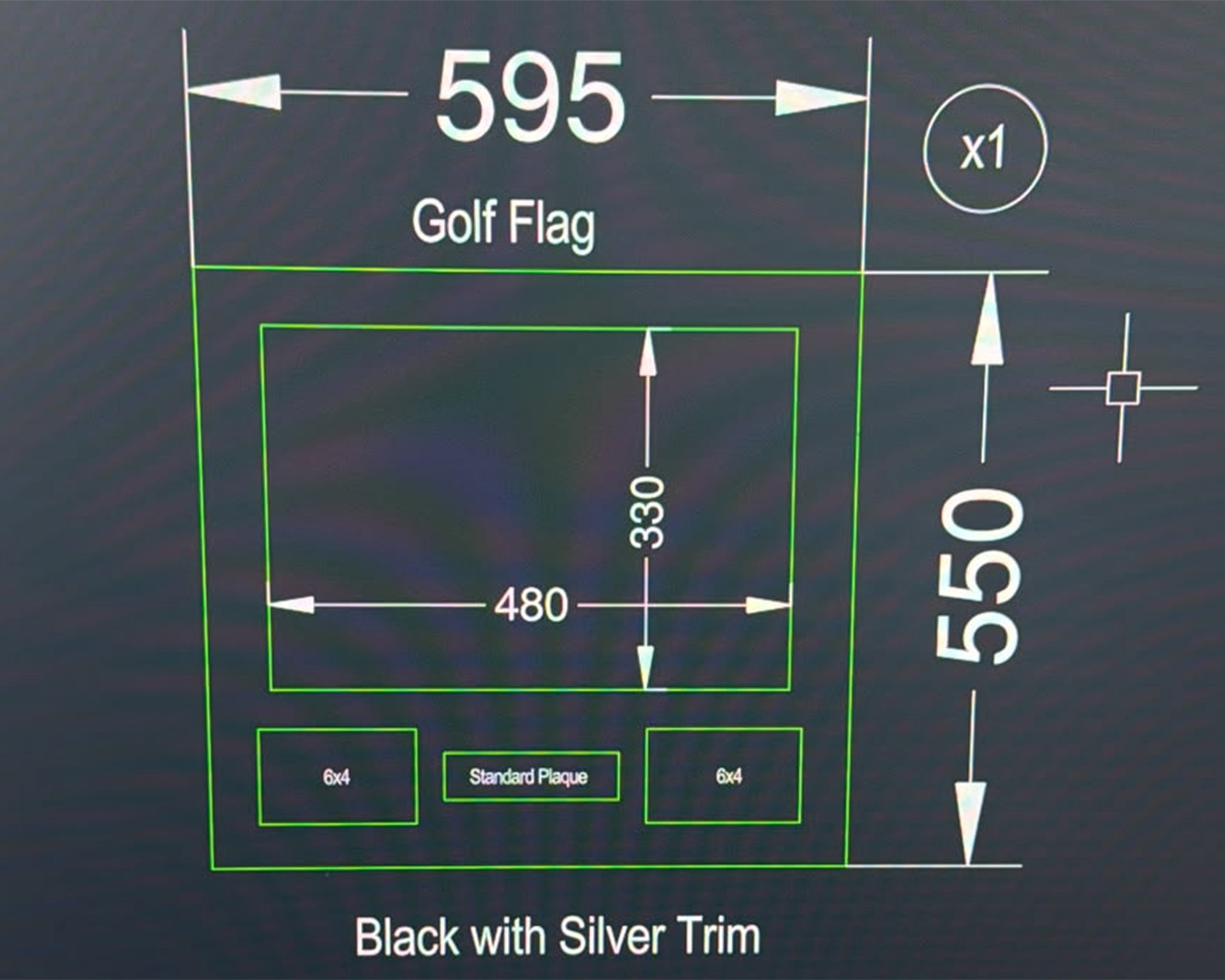 595x550mm Golf Flag frame_0