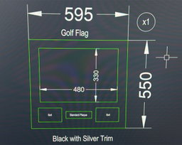 595x550mm Golf Flag frame