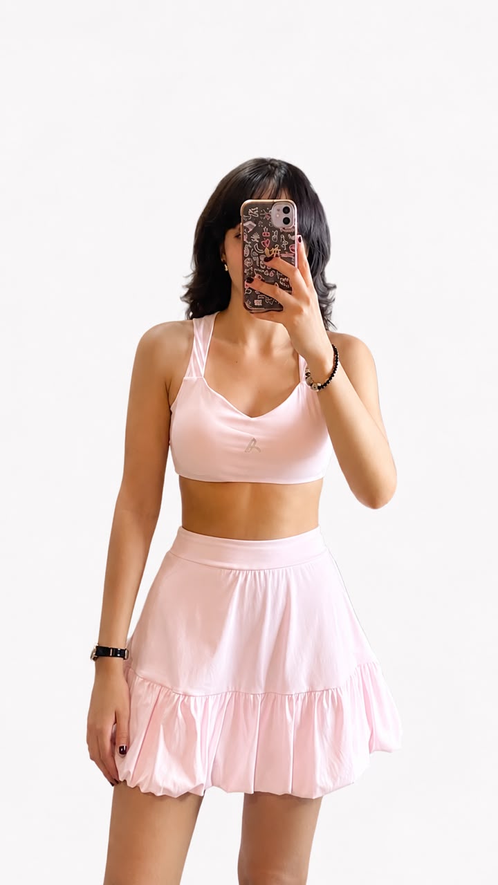 Top y falda baby pink